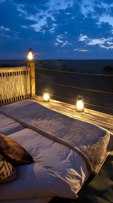 star bed,wilderness kalahari plains, central kalahari, botswana
