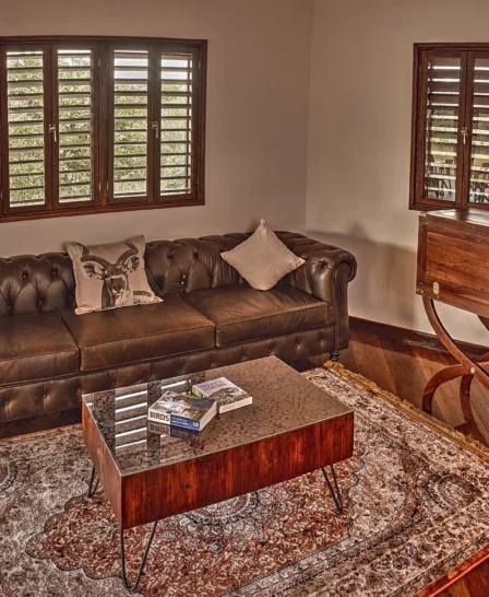 family lounge, deception valley lodge, central kalahari, botswana