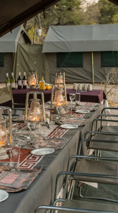 letaka safaris dining botswana yellow zebra safaris