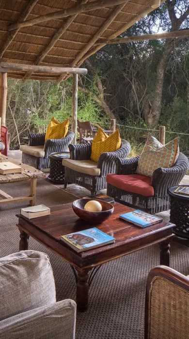 mashatu tent camp lounge botswana yellow zebra safaris