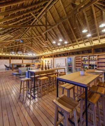 Bar tables, Kwando Splash Camp, Botswana