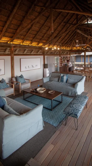 Relaxation area, Kwando Splash Camp, Botswana