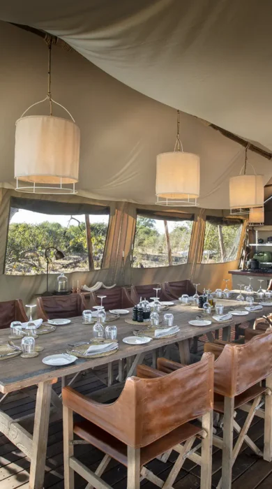 linyanti expeditions botswana camp dining room
