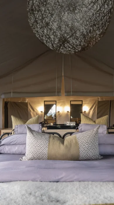 Gomoti private bedroom botswana yellow zebra safaris
