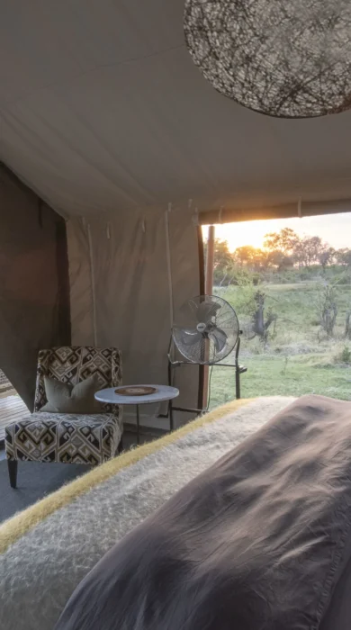 Gomoti private double bedroom botswana yellow zebra safaris