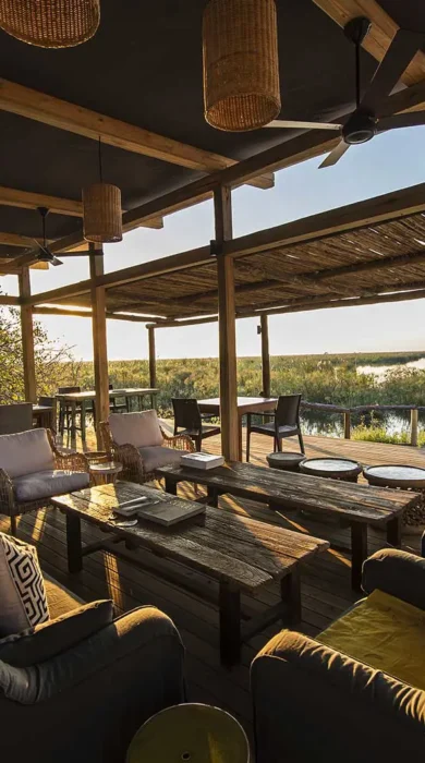 Lounge at Linyanti Tented Camp, Botswana