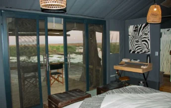 Guest tent at Linyanti Tented Camp, Botswana