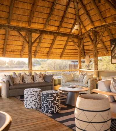 lounge with sofa's 4 rivers, okavango delta, botswana