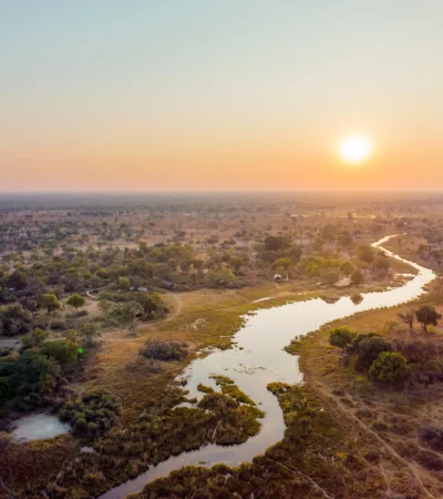 aerial view, 4 rivers, okavango delta, botswana