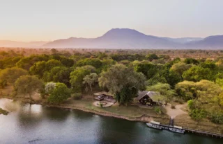 Chiawa Camp camp at sunset, Lower Zambezi, Zambia