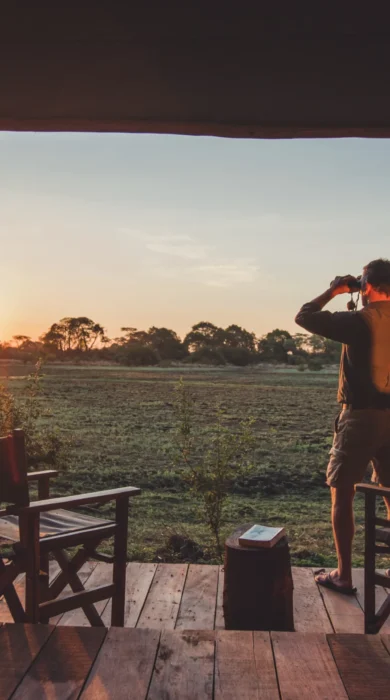 viewing deck, musekse camp, kafue national park, zambia