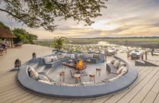 kafunta river lodge fireplace yellow zebra safaris