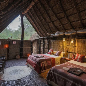 Tafika Camp twin chalet interior zambia yellow zebra safaris