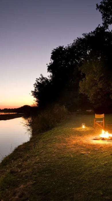 TafikaCamp breakfast sunrise zambia yellow zebra safaris