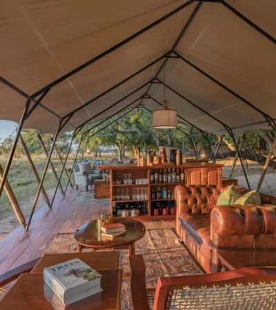 main area, luwi bush camp, south luangwa national park, zambia