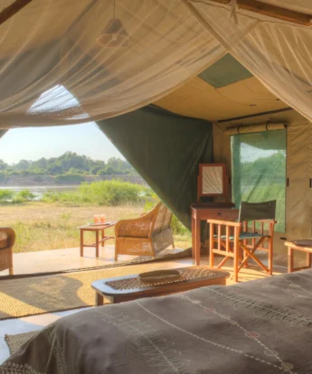 Luxury tent interior & view (1)