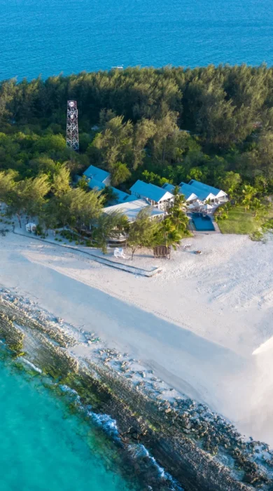 chopper aerial view, thanda island, Zanzibar, Tanzania