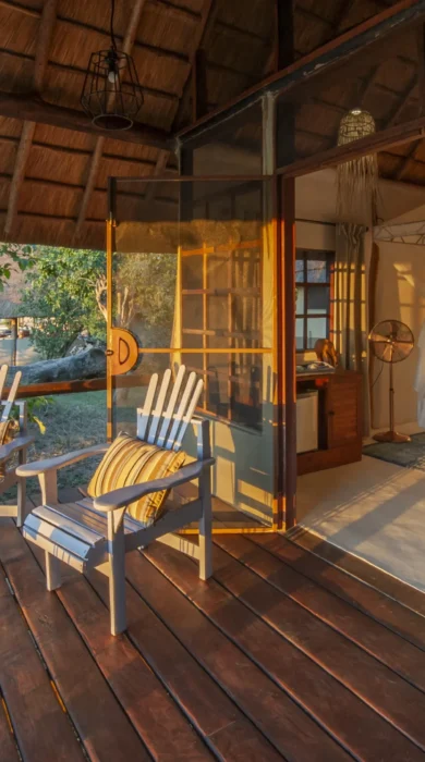kafunta river lodge guestroom decking yellow zebra safaris