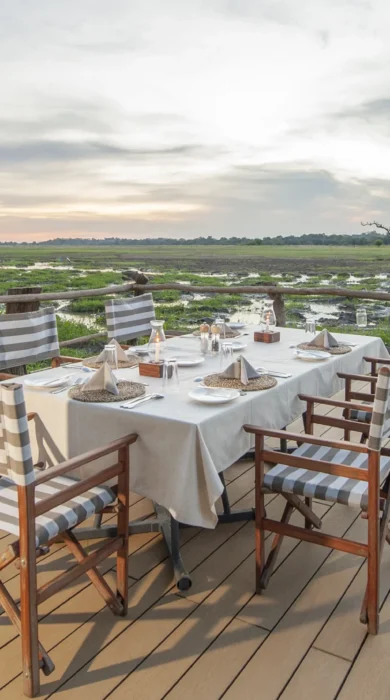 kafunta river lodge outside dining yellow zebra safaris