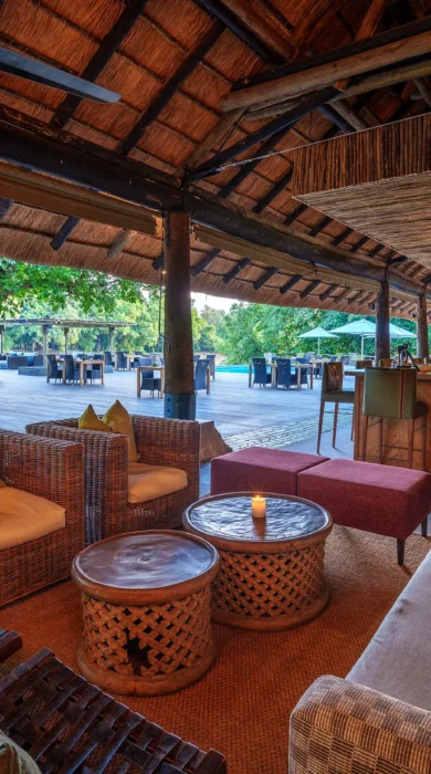 Lounge, Mfuwe Lodge, South Luangwe NP, Zambia
