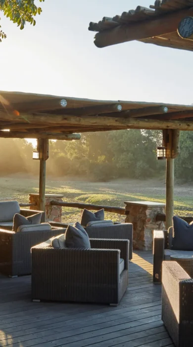 Deck, Mfuwe Lodge, South Luangwe NP, Zambia