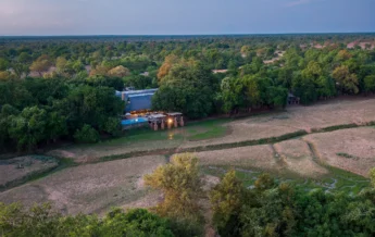 Aerial, Mfuwe Lodge, South Luangwe NP, Zambia