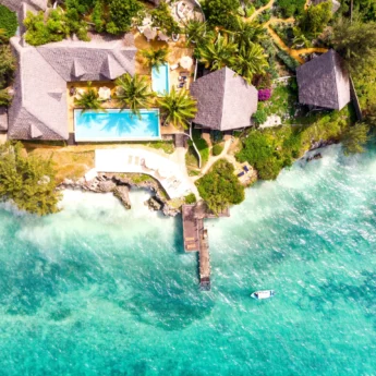 sunshine marine lodge tanzania birds eye view