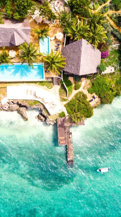 sunshine marine lodge tanzania birds eye view