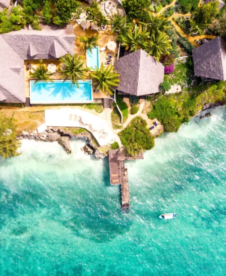 sunshine marine lodge tanzania birds eye view