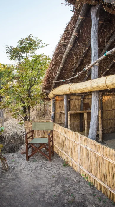 Mwaleshi Camp chalet entrance zambia yellow zebra safaris