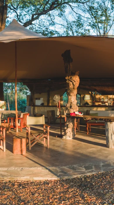 main area, musekse camp, kafue national park, zambia