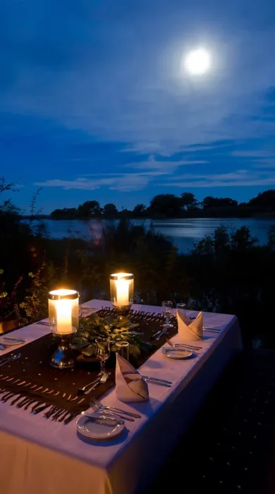 Outdoor dining, Sindabezi, Victoria Falls, Zambia