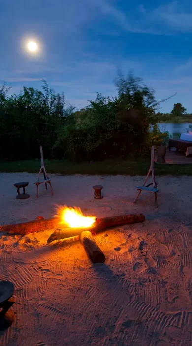 Camp fire, Sindabezi, Victoria Falls, Zambia