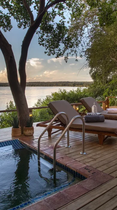Tongabezi lodge swimming pool, Zambia