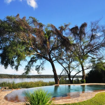 swimming pool river farmhouse zambia yellow zebra safaris