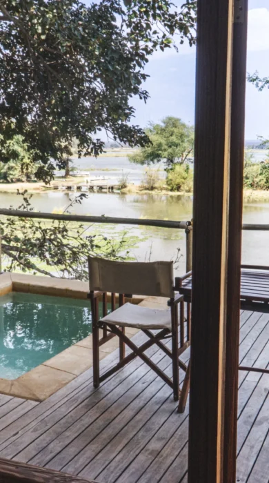 Plunge pool and bedroom view, Anabezi, Zambia