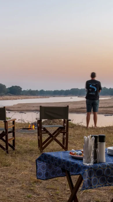 breakfast at takwela camp zambia yellow zebra safaris
