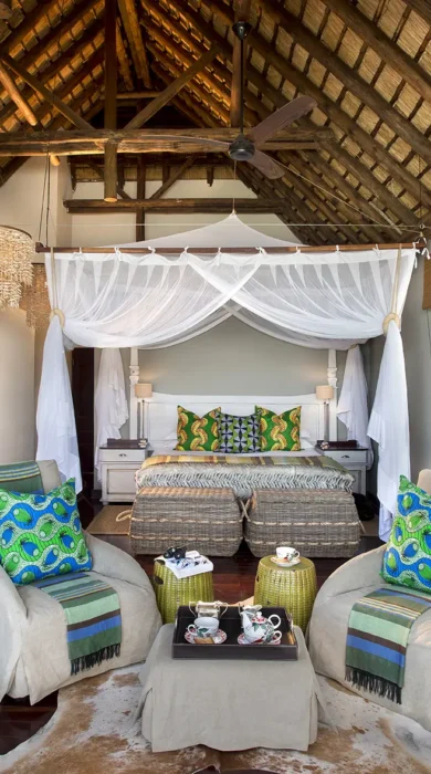 Royal Chundu River Lodge bed 2