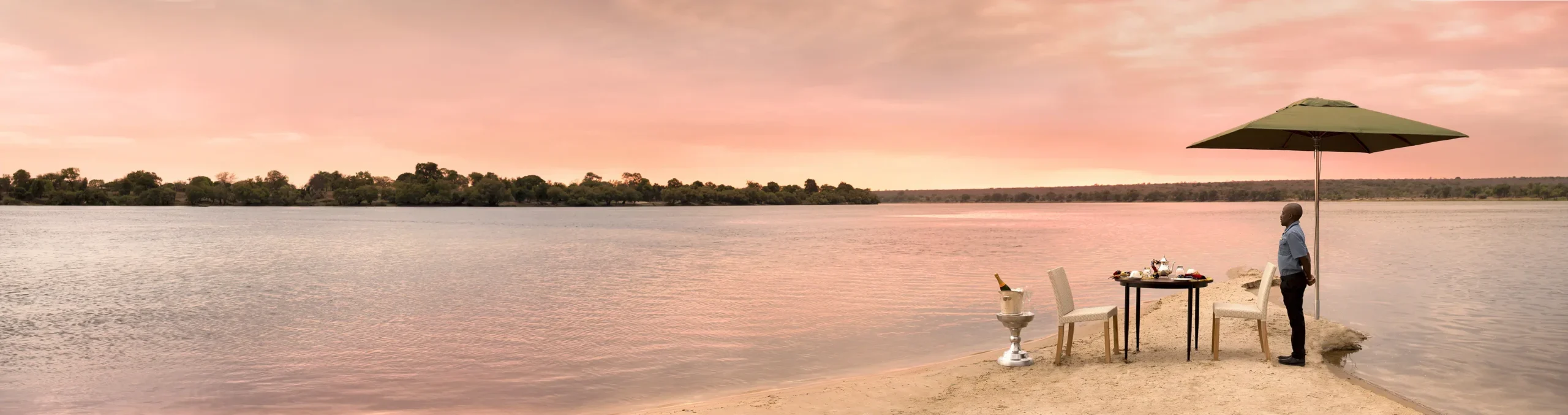 Royal Chundu River Lodge sand dinner