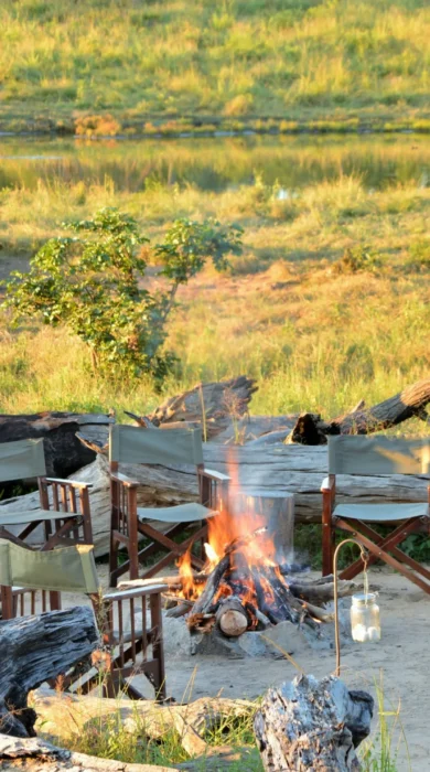 khulu bush camp fire zimbabwe yellow zebra safaris