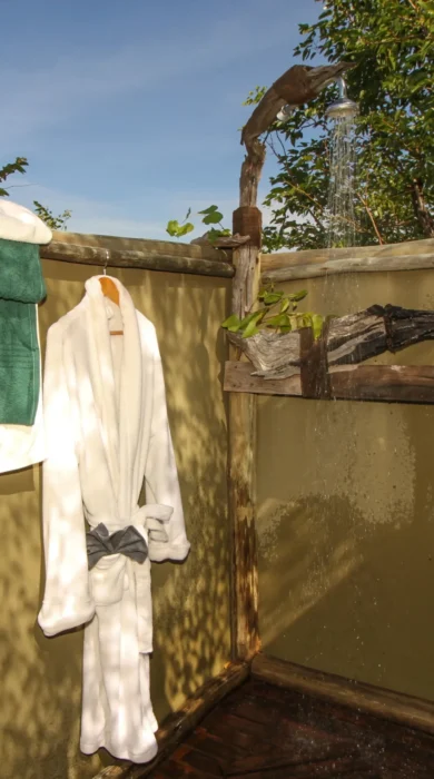 Outdoor shower, Nehimba Lodge, Hwange, Zimbabwe