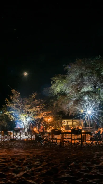 changa safari camp beach dinner zimbabwe yellow zebra safaris