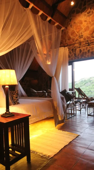 big cave camp night light zimbabwe yellow zebra safaris