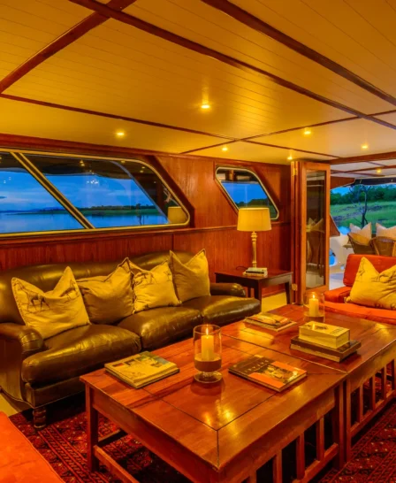 matusadona houseboat boat lounge zimbabwe yellow zebra safaris
