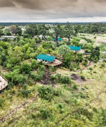 deteema springs camp aerial shot zimbabwe yellow zebra safaris