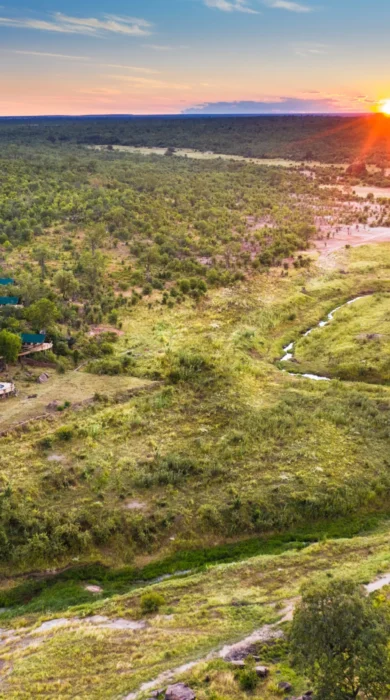 deteema springs zimbabwe aerial shot yellow zebra safaris