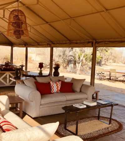 ingwe pan camp main area yellow zebra safaris