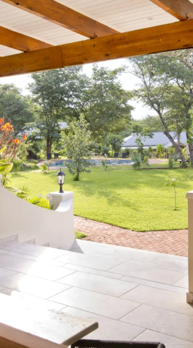 garden terrace, pioneers victoria falls, zimbabwe