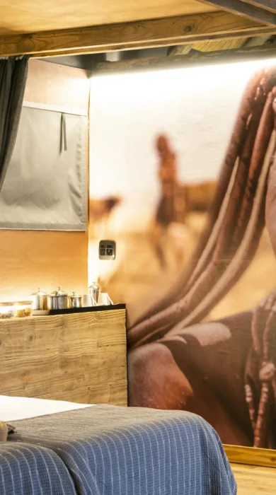 bedroom details, wilderness serra cafema, kunene river, namibia