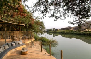 camp view, wilderness serra cafema, kunene river, namibia